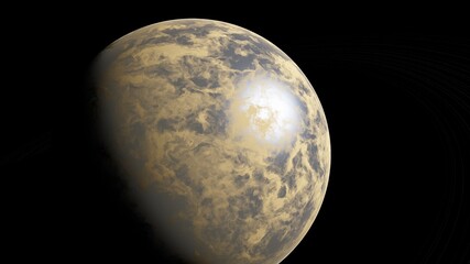 Planets and galaxy, science fiction wallpaper 3d render