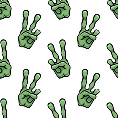A sign of peace. Gesture V sign of victory or peace, alien hand, seamless background