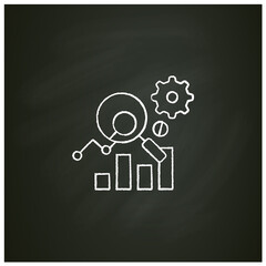 Measurement analytics chalk icon. Combines measurement science and validity theory, using digital big data and analytical techniques. Customer data concept.Isolated vector illustration on chalkboard