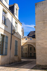 Fototapeta na wymiar Rue du Musee street in downtown of Angers, France