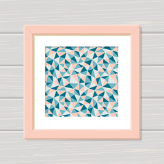 Seamless abstract geometric shape in frame. Flat style