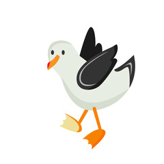 seagull. beach sea albatross. stock vector illustration of a bird on a white background.