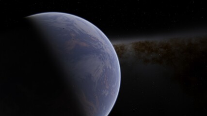 Fototapeta na wymiar Planets and galaxy, science fiction wallpaper 3d render
