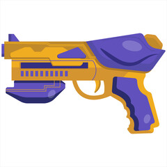 Vector clip art blaster. concept illustration of alien weapons. Energy gun for game design. Colorful drawing for boyish design.