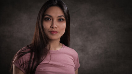Fototapeta premium Portrait of a young pretty woman - studio photography