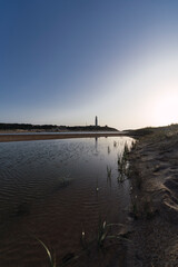 Paisaje del faro de trafalgar en cadiz en los caños de meca