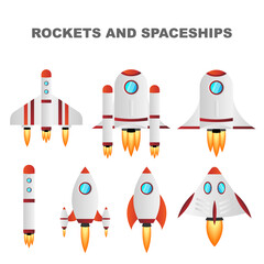 Illustration of spaceship and rockets space toy kids concept vector