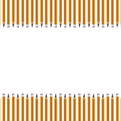 Pencils frame white background concept vector