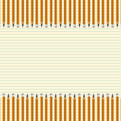 Pencil frame paper lines school concept vector 