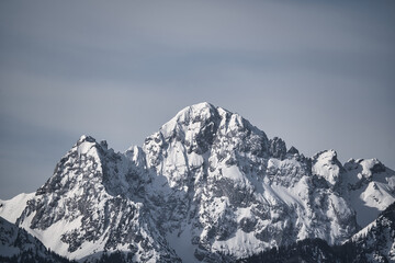 Fototapeta na wymiar snow covered mountain peaks