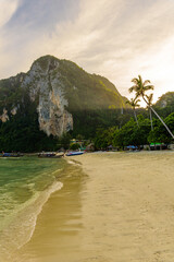 Fototapeta na wymiar Ton Sai Beach in paradise Bay - Koh Phi Phi Don Island at Krabi, Thailand - Tropical travel destination