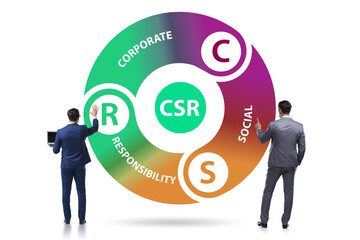 Concept of CSR - corporate social responsibility with businessma