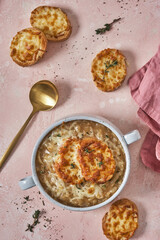 French onion soup, with cheese croutons