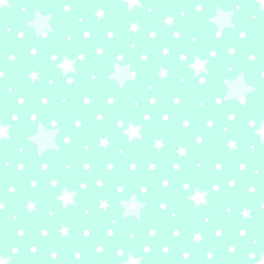 contemporary polka dot and stars shapes seamless pattern of dots and stars modern design on light blue background seamless pattern. Modern exotic design for paper, cover, fabric, interior decor 