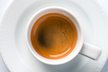 espresso coffee on a white background
