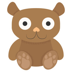 cute teddy bear that sits, brown, cartoon character, toy