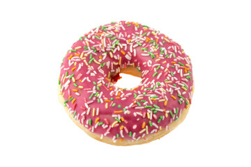 Donut close-up on a white background. Round donut isolated on white background.