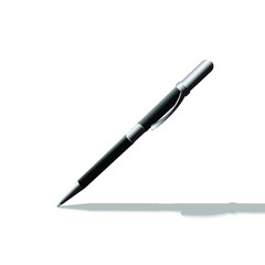 Black and silver color pen, Vector and illustration ballpoint pen design mockup