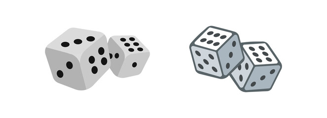 dice cubes vector illustration set. dice simple flat icon