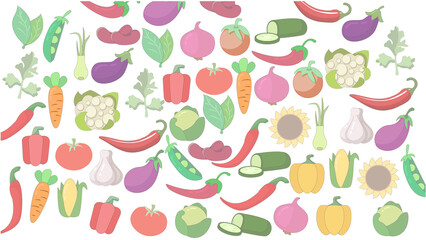 vegetables vector flat background.. vegetarian vector flat background.