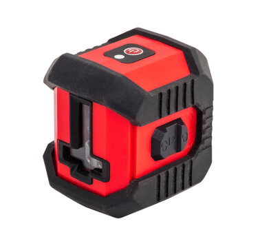 Red Laser Level On White Background. Isolated Object