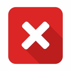 Wrong marks, Cross marks, Rejected, Disapproved, No, False, Not Ok, Wrong Choices, Task Completion, Voting. - vector mark symbols in red. Isolated icon.