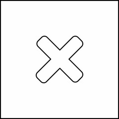 Obraz premium Wrong marks, Cross marks, Rejected, Disapproved, No, False, Not Ok, Wrong Choices, Task Completion, Voting. - vector mark symbols. Black outline design. Isolated icon.