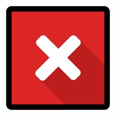 Obraz premium Wrong marks, Cross marks, Rejected, Disapproved, No, False, Not Ok, Wrong Choices, Task Completion, Voting. - vector mark symbols in red. Black stroke and shadow design. Isolated icon.