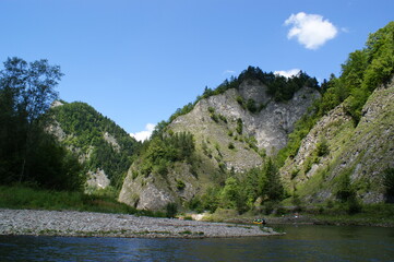 Dunajec Poland, beautiful mountain river scenery