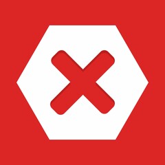 Wrong marks, Cross marks, Rejected, Disapproved, No, False, Not Ok, Wrong Choices, Task Completion, Voting. - vector mark symbols in red. Isolated icon.