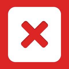 Wrong marks, Cross marks, Rejected, Disapproved, No, False, Not Ok, Wrong Choices, Task Completion, Voting. - vector mark symbols in red. Isolated icon.