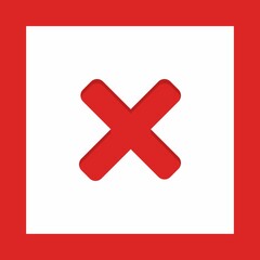 Obraz premium Wrong marks, Cross marks, Rejected, Disapproved, No, False, Not Ok, Wrong Choices, Task Completion, Voting. - vector mark symbols in red. Isolated icon.