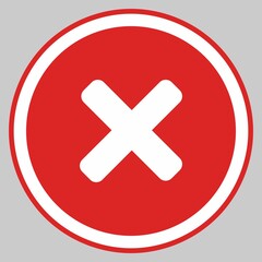 Wrong marks, Cross marks, Rejected, Disapproved, No, False, Not Ok, Wrong Choices, Task Completion, Voting. - vector mark symbols in red. Isolated icon.