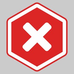 Fototapeta premium Wrong marks, Cross marks, Rejected, Disapproved, No, False, Not Ok, Wrong Choices, Task Completion, Voting. - vector mark symbols in red. Isolated icon.