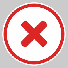 Wrong marks, Cross marks, Rejected, Disapproved, No, False, Not Ok, Wrong Choices, Task Completion, Voting. - vector mark symbols in red. Isolated icon.