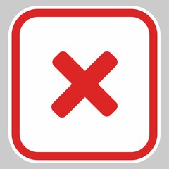 Fototapeta premium Wrong marks, Cross marks, Rejected, Disapproved, No, False, Not Ok, Wrong Choices, Task Completion, Voting. - vector mark symbols in red. Isolated icon.