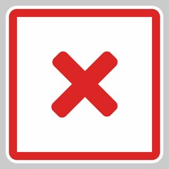 Obraz premium Wrong marks, Cross marks, Rejected, Disapproved, No, False, Not Ok, Wrong Choices, Task Completion, Voting. - vector mark symbols in red. Isolated icon.