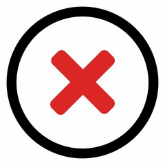 Wrong marks, Cross marks, Rejected, Disapproved, No, False, Not Ok, Wrong Choices, Task Completion, Voting. - vector mark symbols in red. Isolated icon.