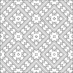 Fototapeta premium Geometric vector pattern with triangular elements. Seamless abstract ornament for wallpapers and backgrounds. Black and white colors. 