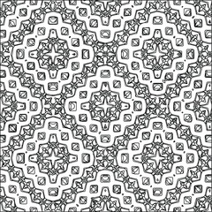  Geometric vector pattern with triangular elements. Seamless abstract ornament for wallpapers and backgrounds. Black and white colors. 