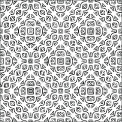  Geometric vector pattern with triangular elements. Seamless abstract ornament for wallpapers and backgrounds. Black and white colors. 