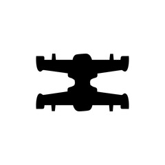 Drone flat icon. Simple style unmanned aerial vehicle symbol. Logo design element. T-shirt printing. Vector for sticker.