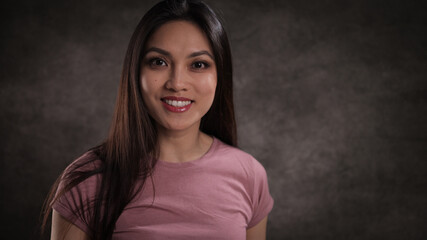 Fototapeta premium Portrait of a young pretty woman - studio photography