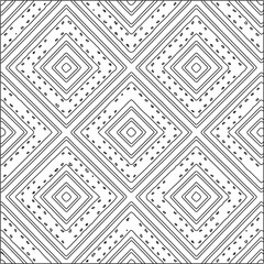  Geometric vector pattern with triangular elements. Seamless abstract ornament for wallpapers and backgrounds. Black and white colors. 