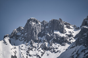 snow covered mountain peaks