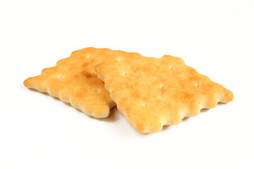Salty crackers isolated on white background. 