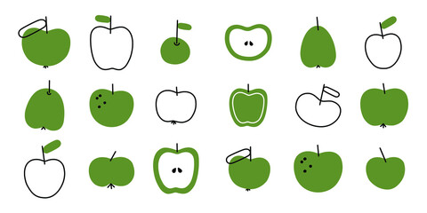 Apple in a flat style. Vector graphics
