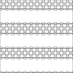  Geometric vector pattern with triangular elements. Seamless abstract ornament for wallpapers and backgrounds. Black and white colors. 