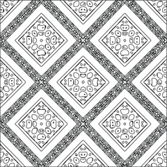 Geometric vector pattern with triangular elements. Seamless abstract ornament for wallpapers and backgrounds. Black and white colors. 