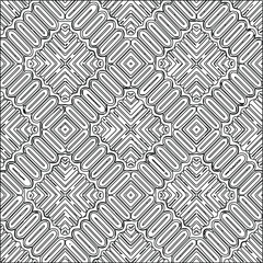 Geometric vector pattern with triangular elements. Seamless abstract ornament for wallpapers and backgrounds. Black and white colors. 